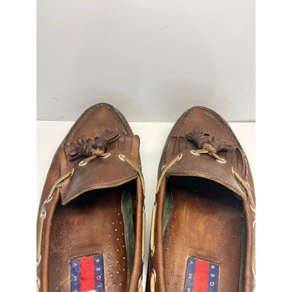 Tommy Hilfiger Vintage Brown Slip-On Tassel Casual Moc Loafers shoes Men's 10M - Picture 6 of 12